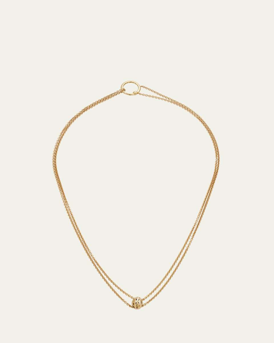18K Yellow Gold Meditation Bell Slider Chain, 36"L